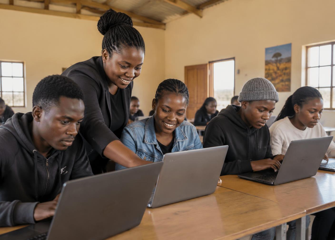 Young South African entrepreneurs taking part in a practical skills workshop